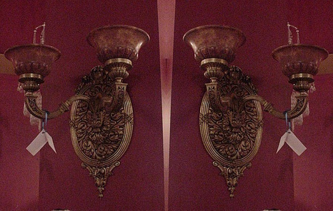 French Pair of Bronze & Alabaster Wall Sconces