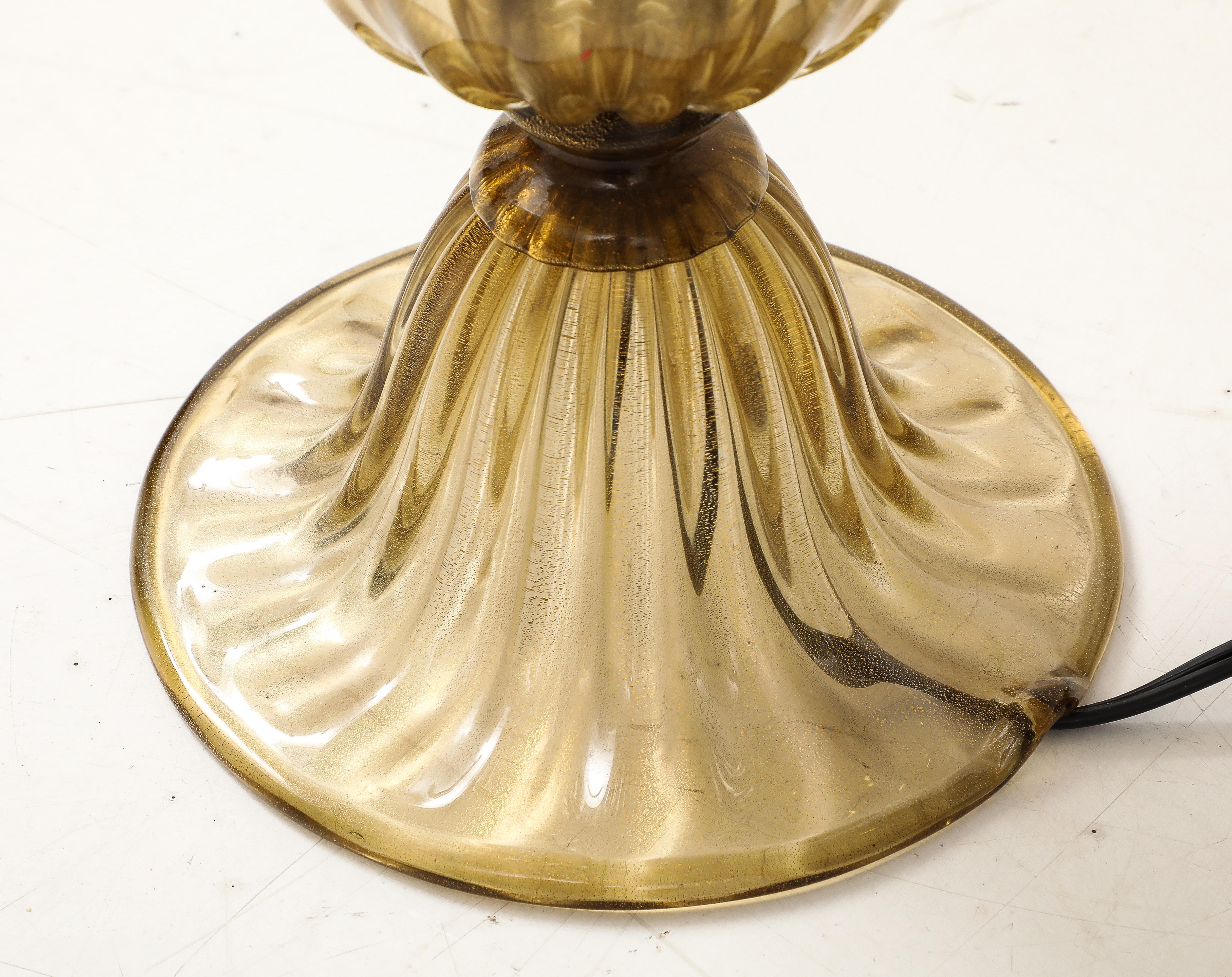 Pair of Bronze and 23-Karat Gold Infused Murano Glass Lamps, Italy, 2024 2