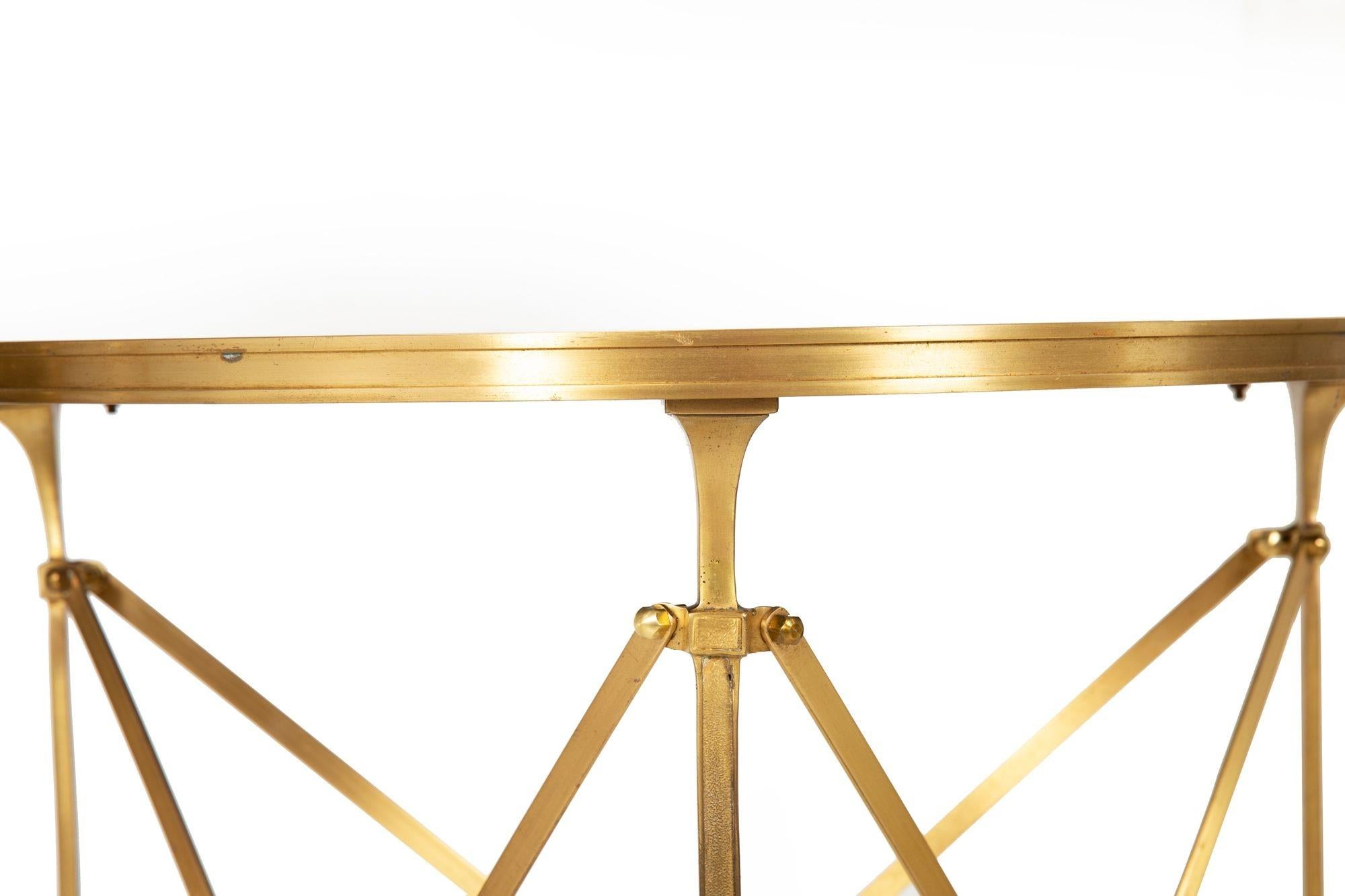 Pair of Bronze and Black Granite Demilune Console Tables, Manner of Jansen For Sale 2