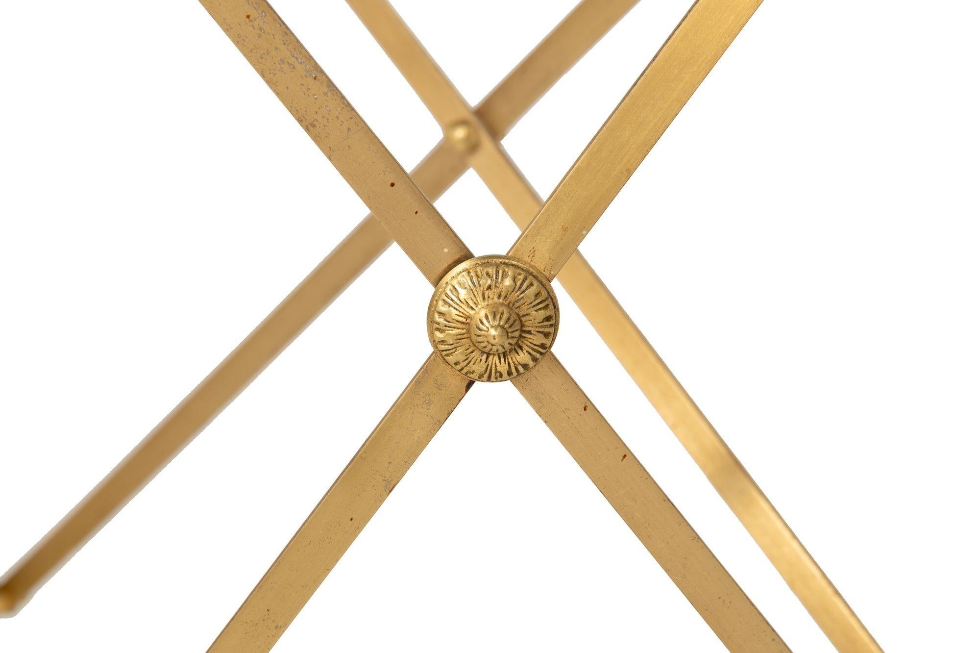 Pair of Bronze and Black Granite Demilune Console Tables, Manner of Jansen For Sale 5