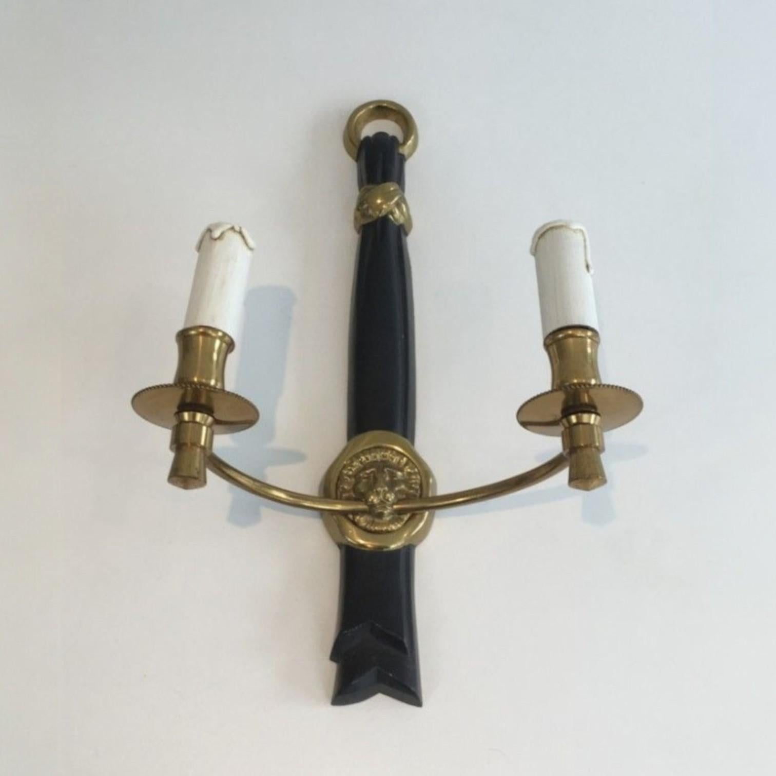 Europeo Coppia di sconsigliere in bronzo e laccato nero con teste di leone, Francia, circa 1970 in vendita