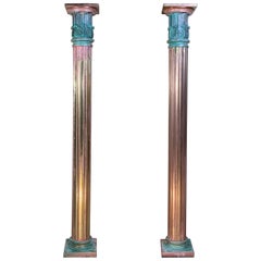 Pair of Bronze and Brass Neoclassical Style Columns