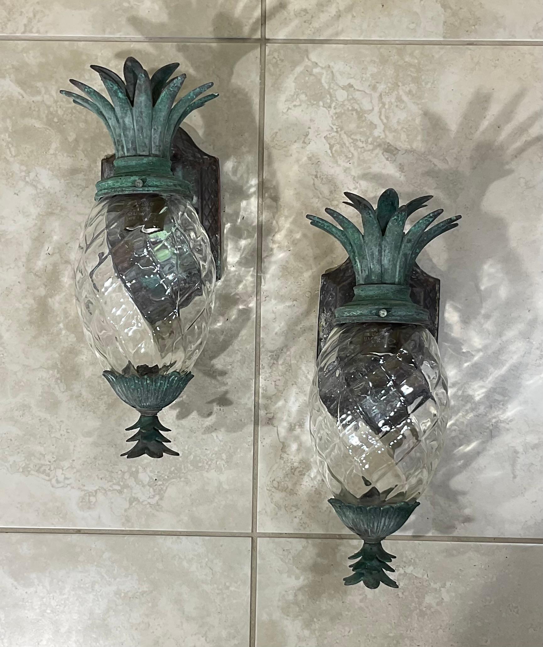 Pair of Bronze and Brass Wall Lantern or Wall Sconces 4
