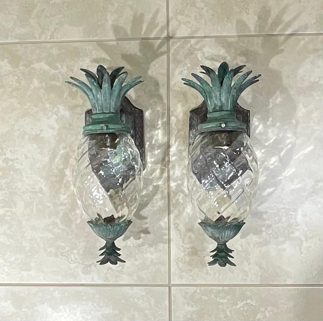 Pair of Bronze and Brass Wall Lantern or Wall Sconces 6