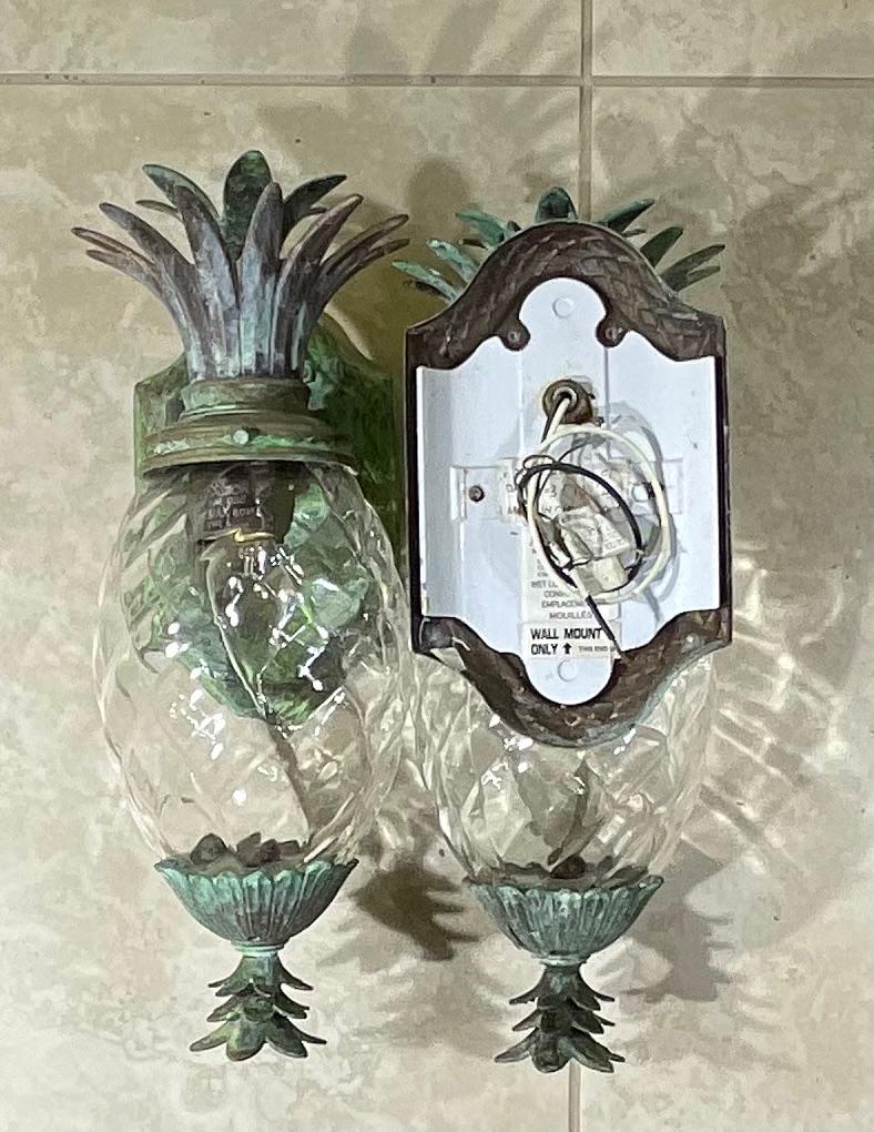 Pair of Bronze and Brass Wall Lantern or Wall Sconces 7