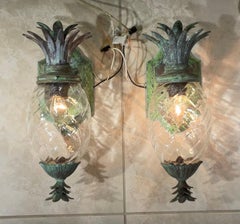 Pair of Bronze and Brass Wall Lantern or Wall Sconces