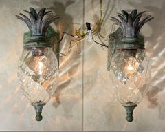 Pair of Bronze and Brass Wall Lantern or Wall Sconces
