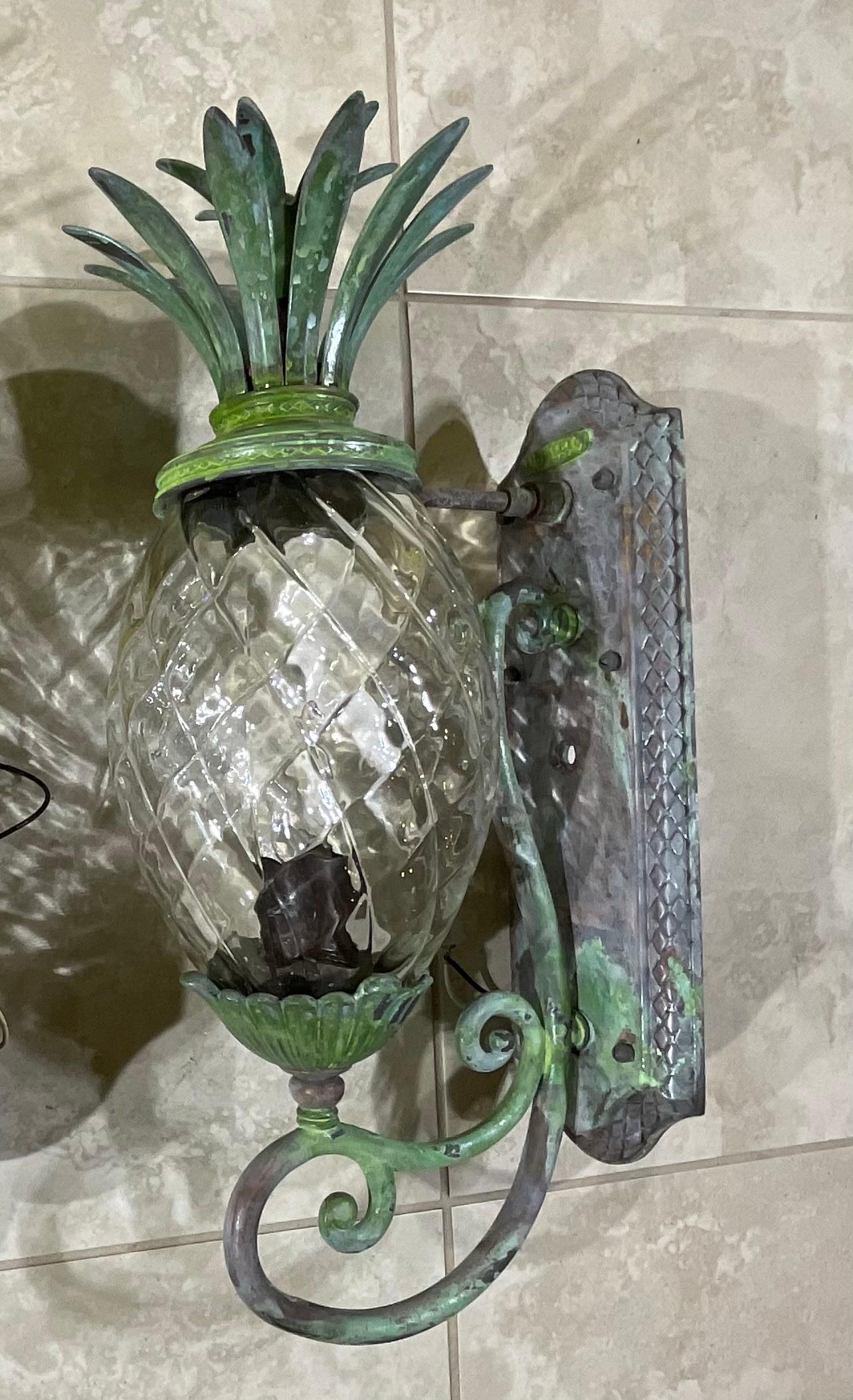 Pair of Bronze and Brass Wall Lantern or Wall Sconces  2