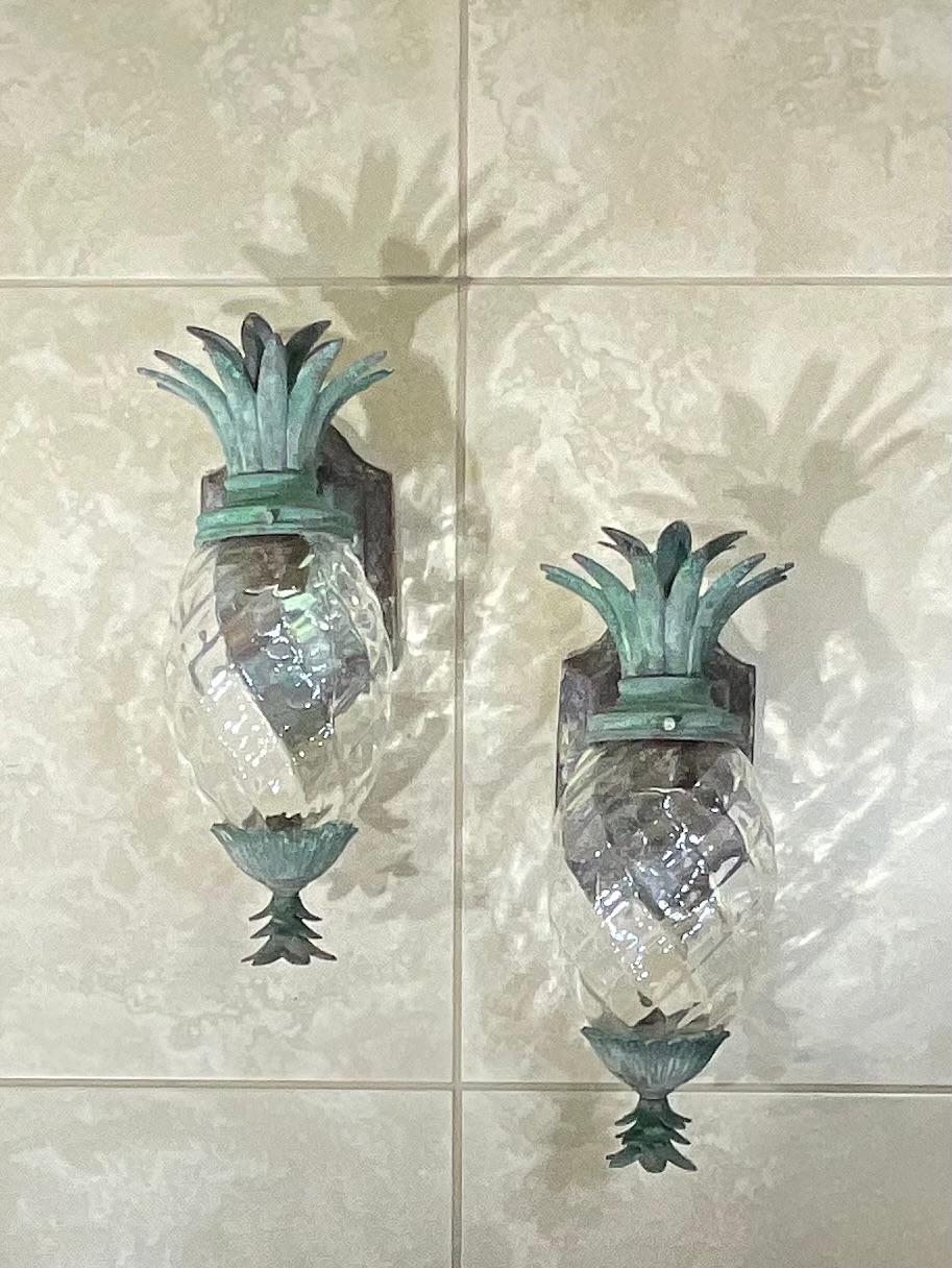 Pair of Bronze and Brass Wall Lantern or Wall Sconces 2