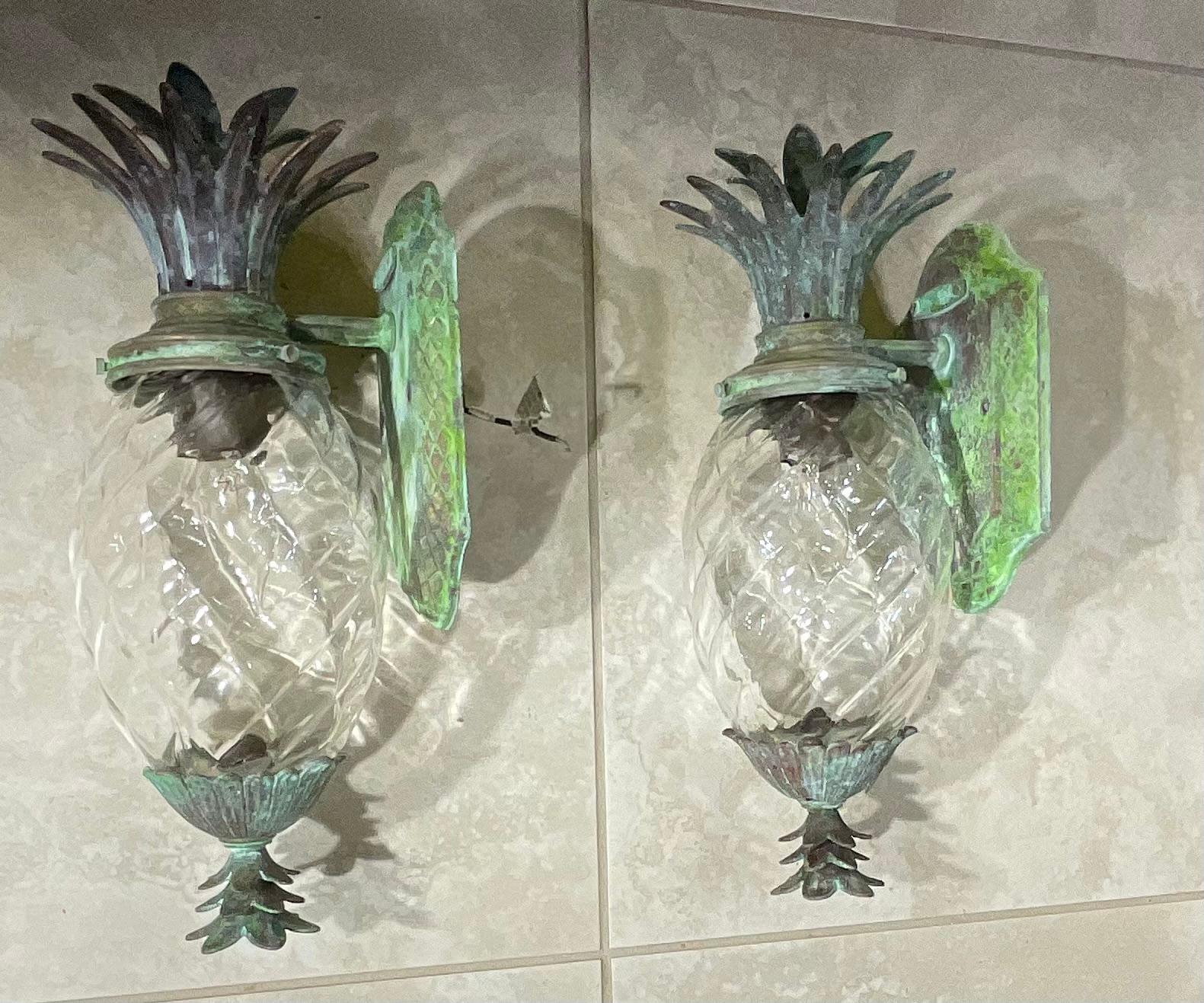 Pair of Bronze and Brass Wall Lantern or Wall Sconces 3