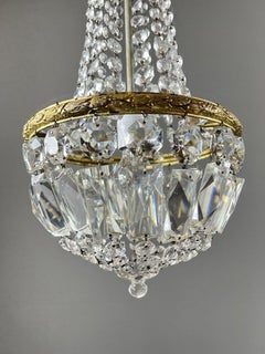 Pair Of Bronze And Crystal Chandeliers, Late 19th Century