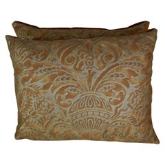 Pair of Bronze and Gold Fortuny Pillows