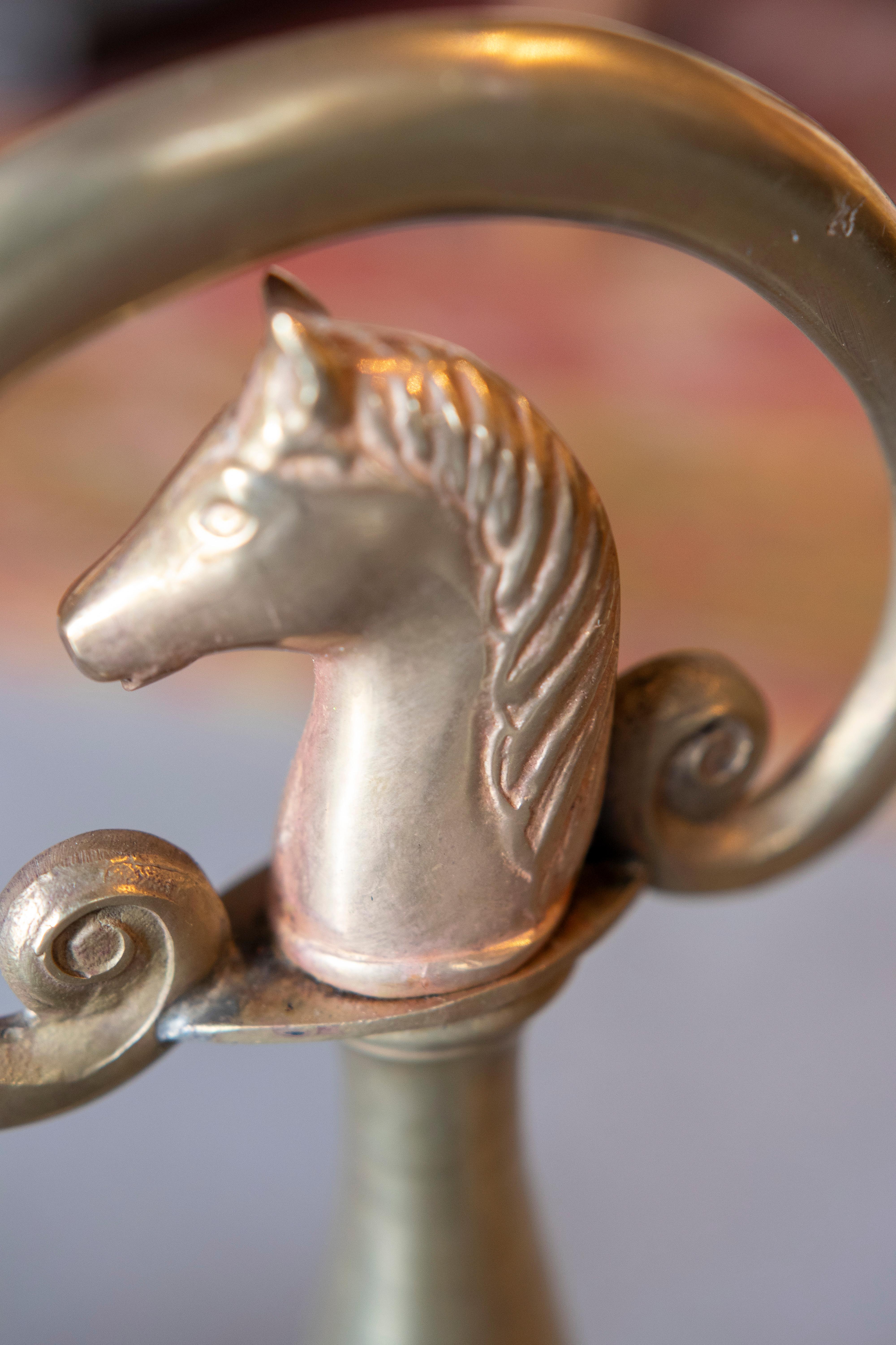Paire de morels en bronze et fer en forme de cheval  en vente 6