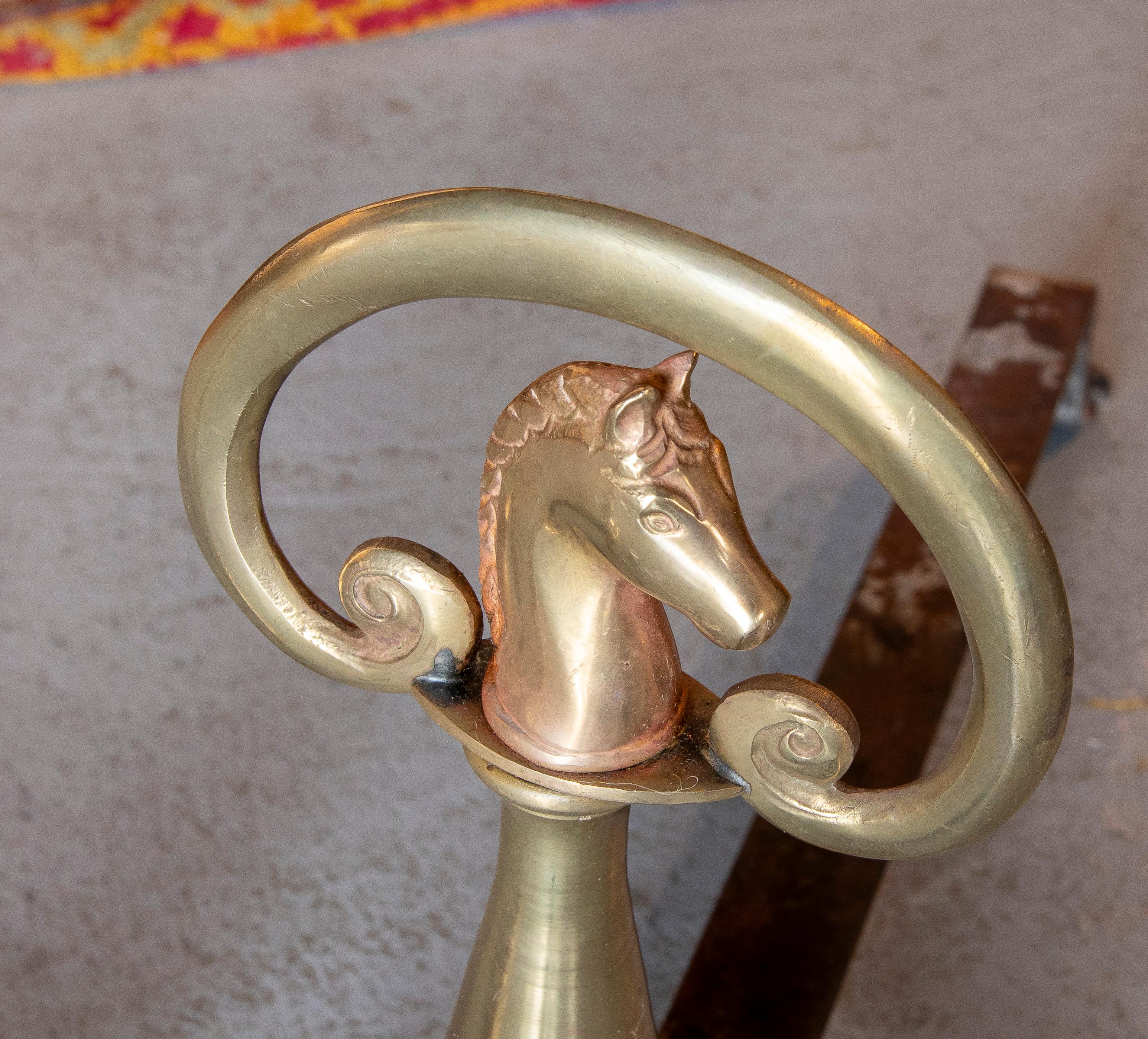 Bronze Paire de morels en bronze et fer en forme de cheval  en vente