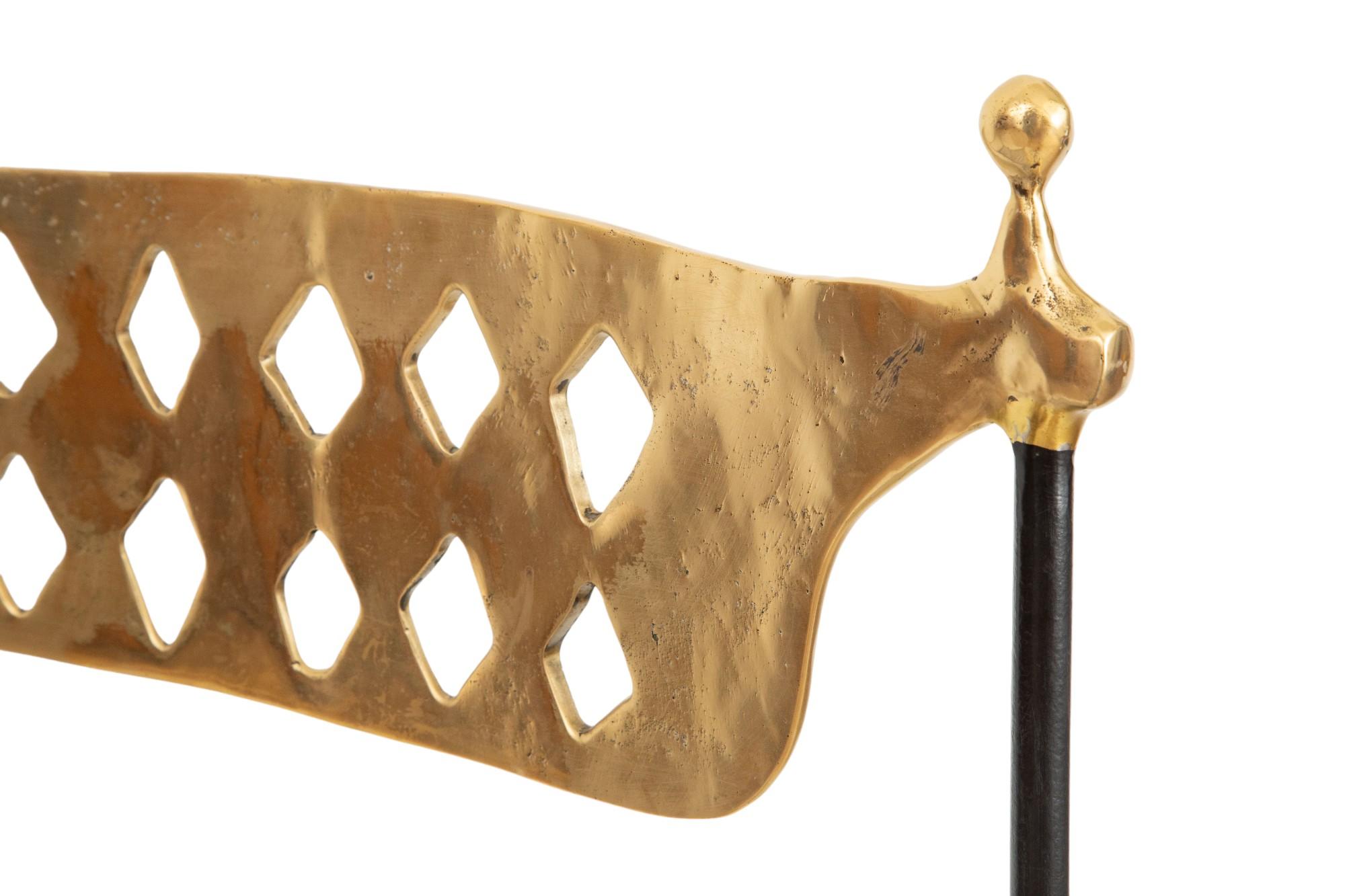 Coppia di poltrone a forbice X in bronzo e ferro, di David Marshall in vendita 2