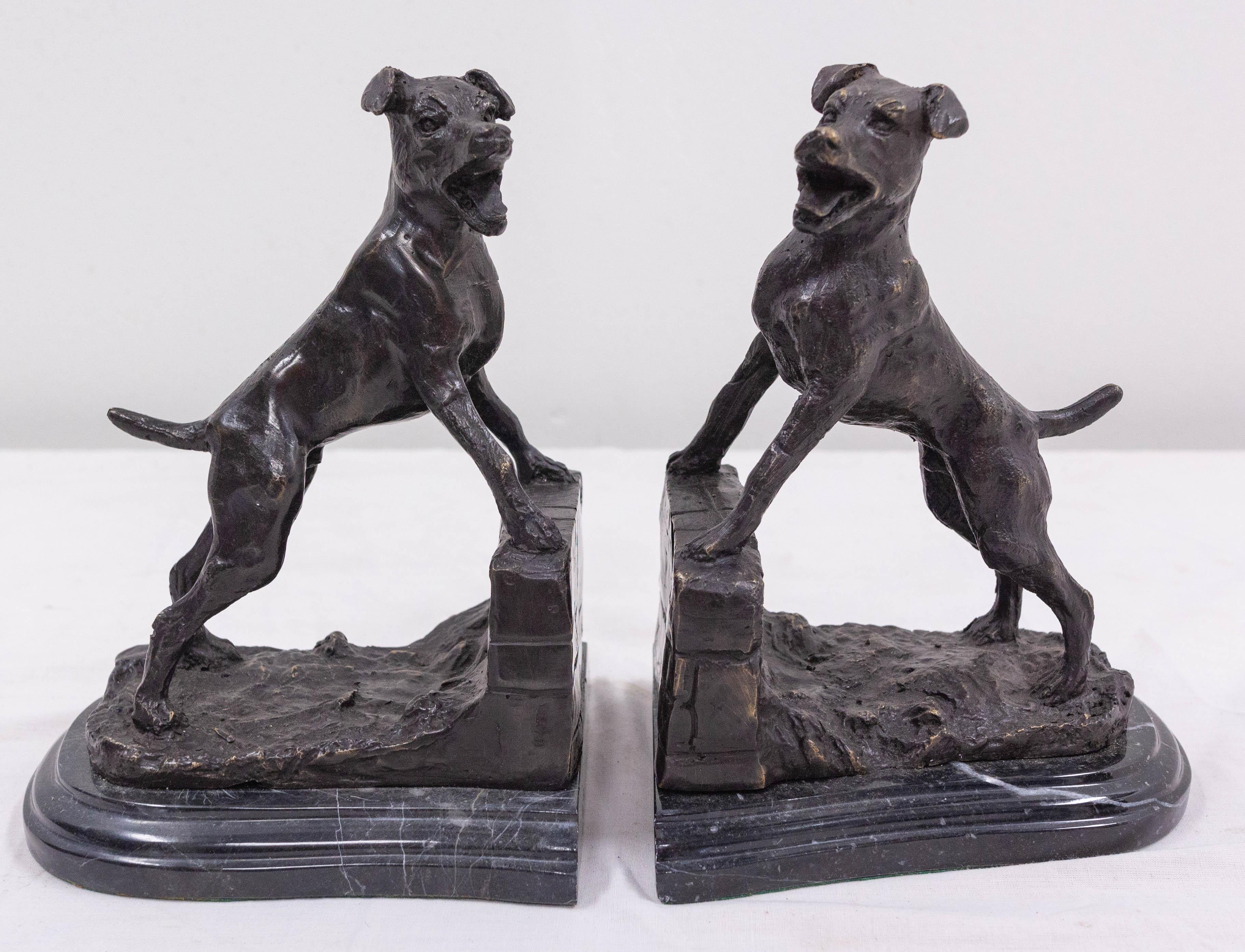 bronze dog bookends