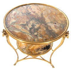 *Pair of Bronze and Marble Directoire Style Gueridons