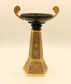 Pair of Bronze and Ormolu Tazzas of Unusual Design