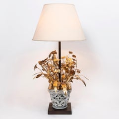 Pair of Bronze and Paris Stone Table Lamps, Attributed to Maison Jansen, C. 1950