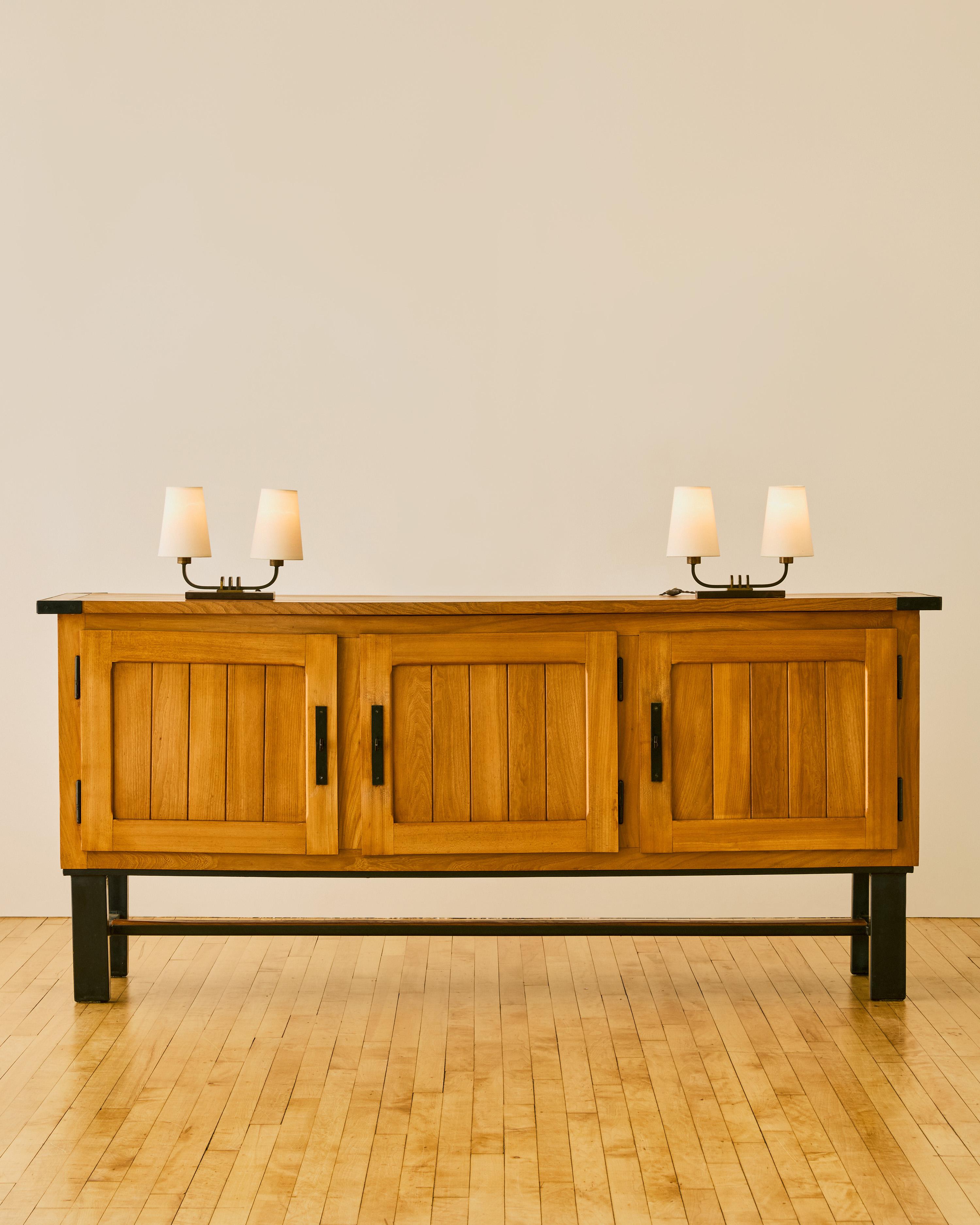 Pair of Bronze and Rosewood French Table Lamps For Sale 3