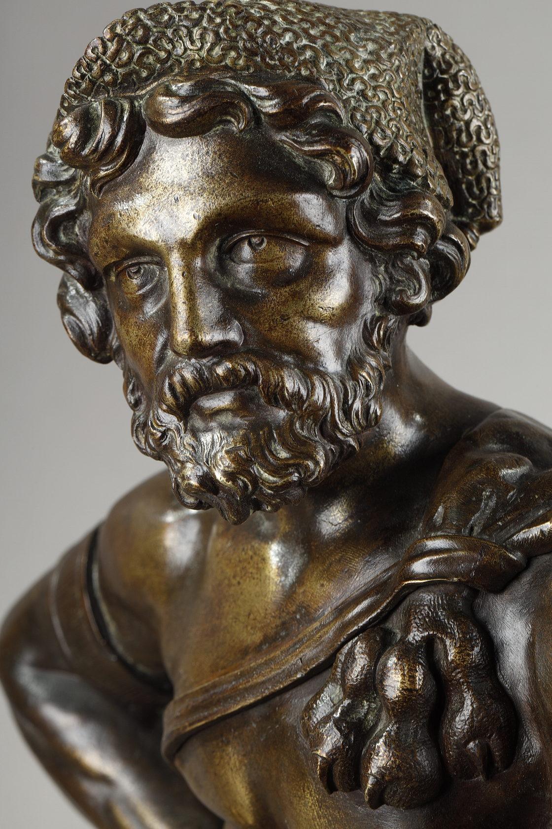 Paire de chenets en bronze « Alexander the Great and Diogenes » (Alexander le Grand et Diogène) en vente 3
