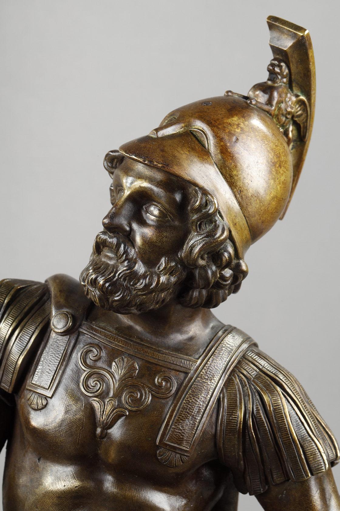 Doré Paire de chenets en bronze « Alexander the Great and Diogenes » (Alexander le Grand et Diogène) en vente