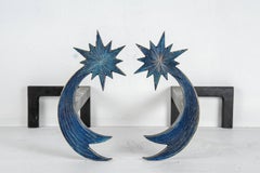 Pair of Bronze Andirons by Enzo Missoni