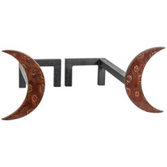 Paire de chenets en bronze d'Enzo Missoni