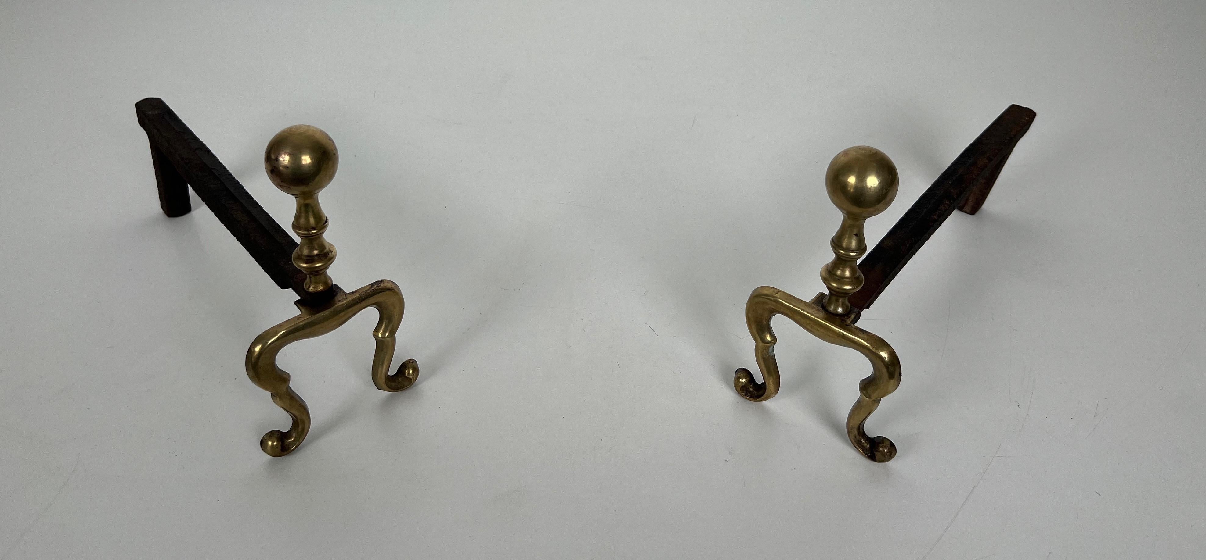 Pair of Bronze Andirons For Sale 5