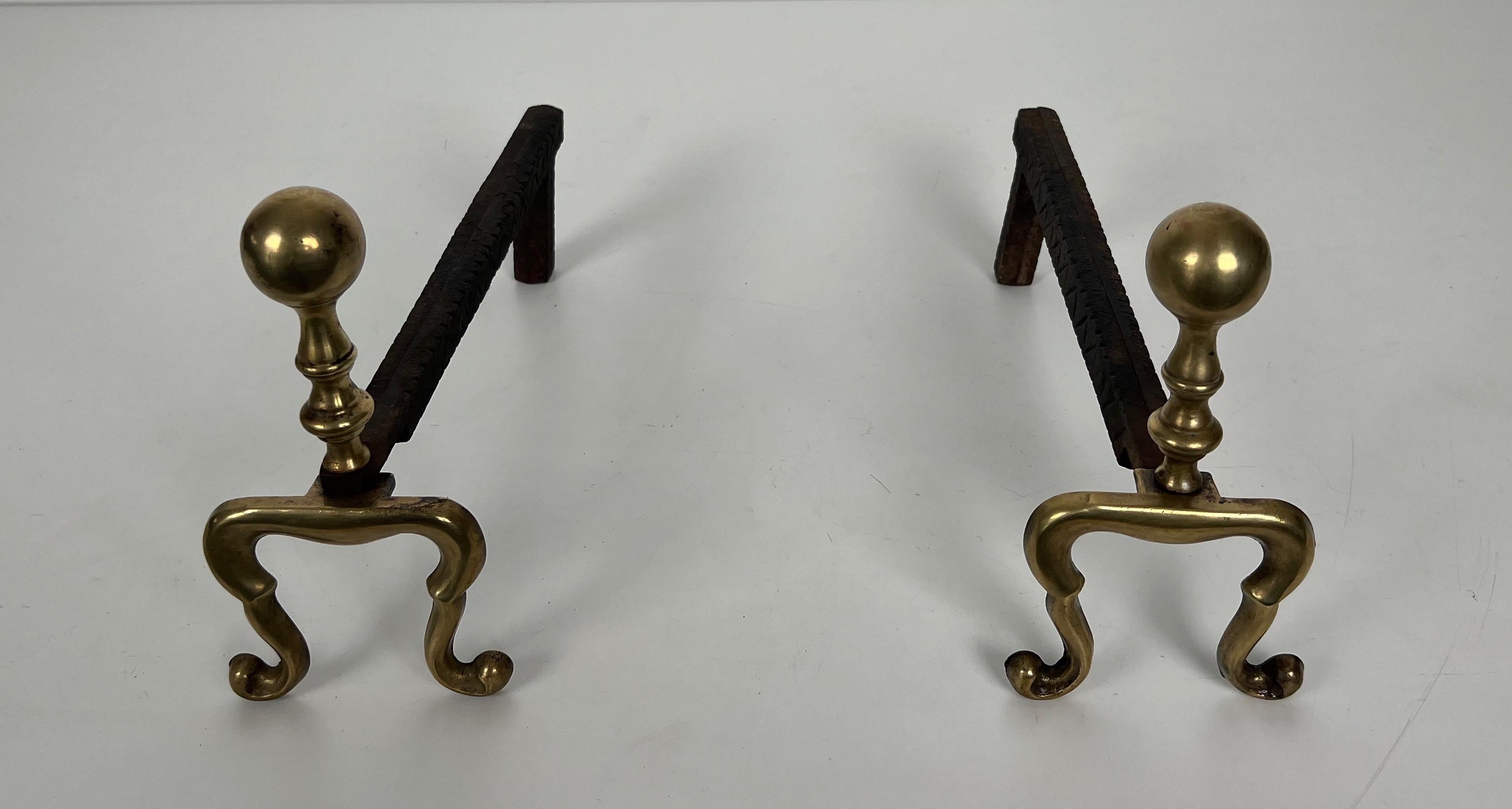Pair of Bronze Andirons For Sale 6