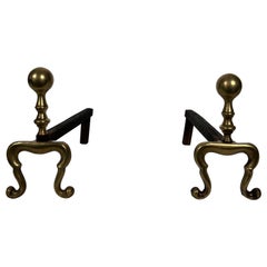 Paar Bronze-Andirons