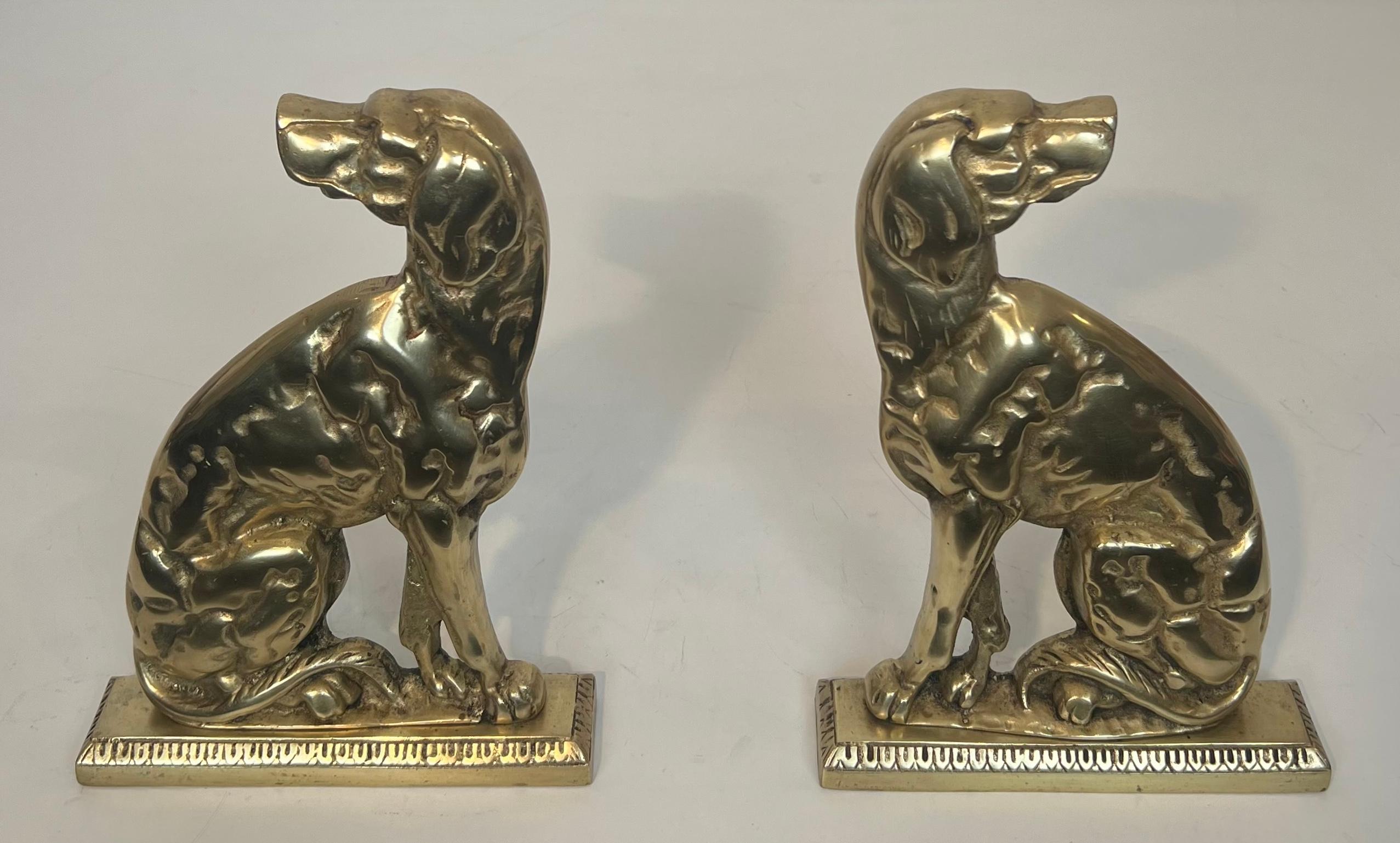 Pair of Bronze Andirons Representing Dogs. French work From Art Deco Period For Sale 8