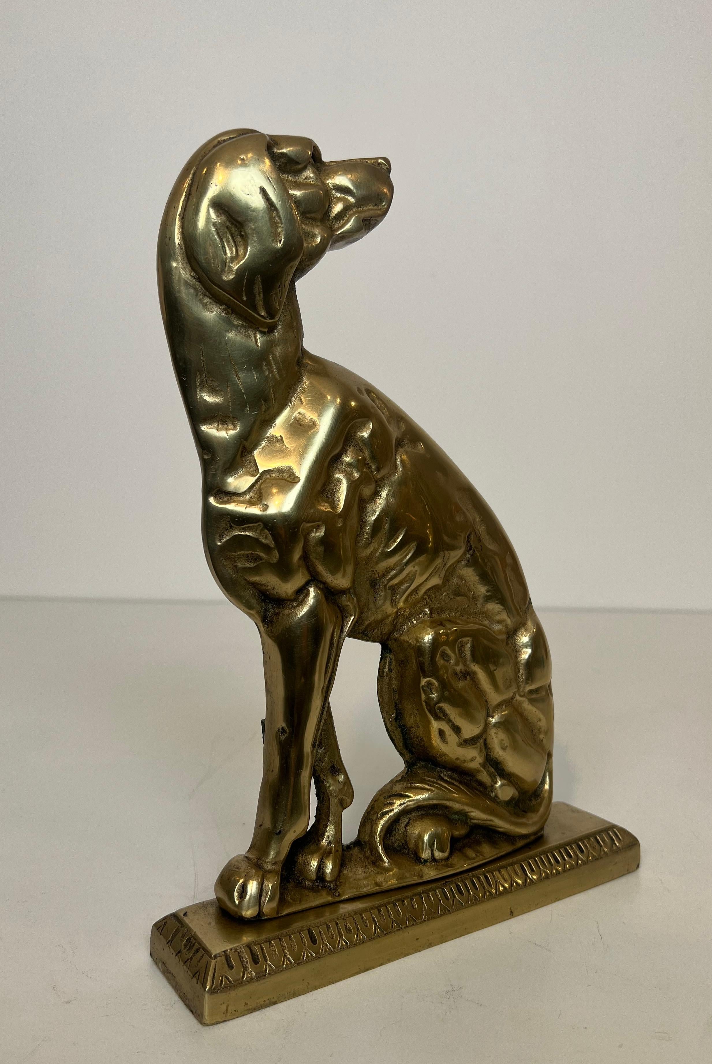 Pair of Bronze Andirons Representing Dogs. French work From Art Deco Period For Sale 9