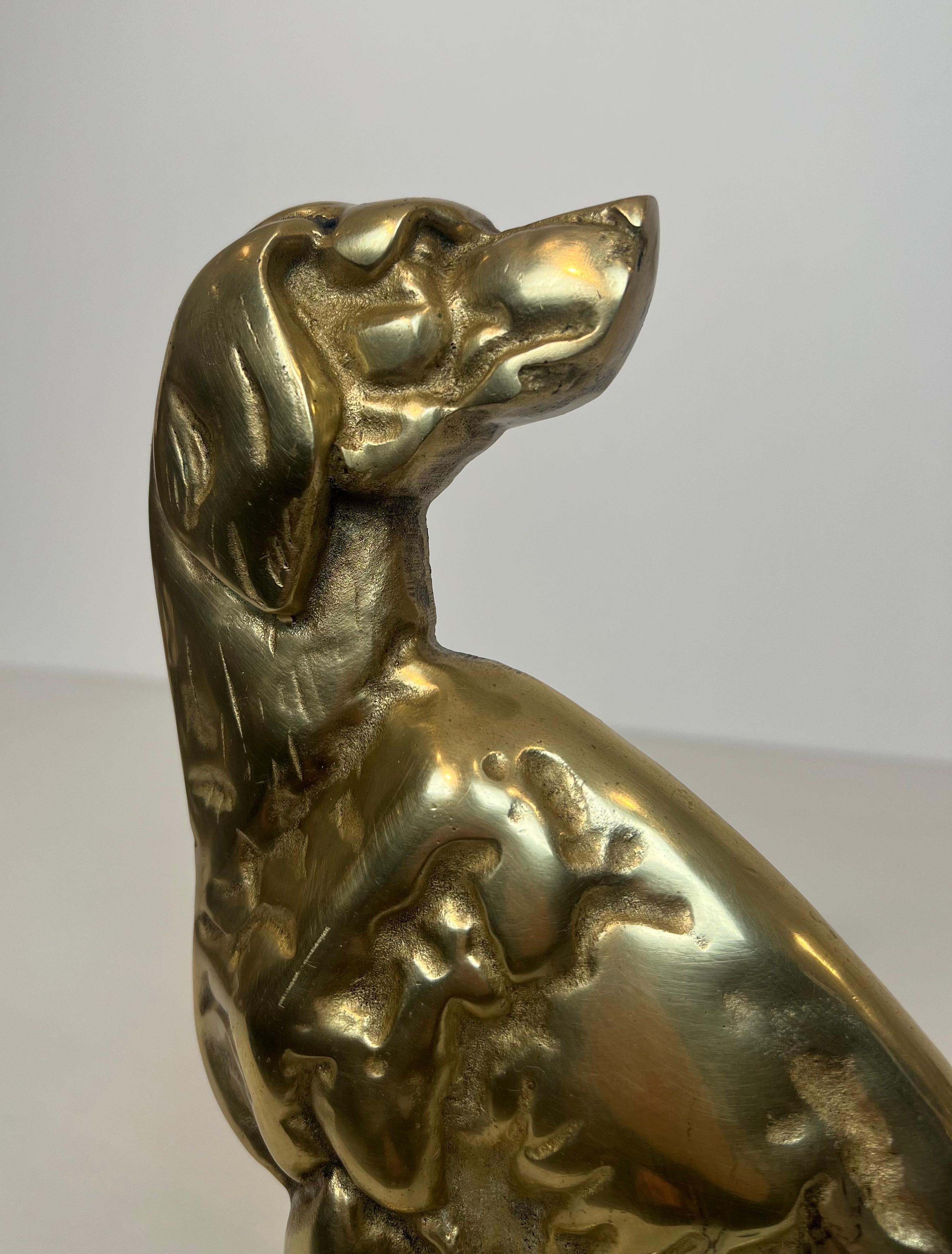 Pair of Bronze Andirons Representing Dogs. French work From Art Deco Period For Sale 3