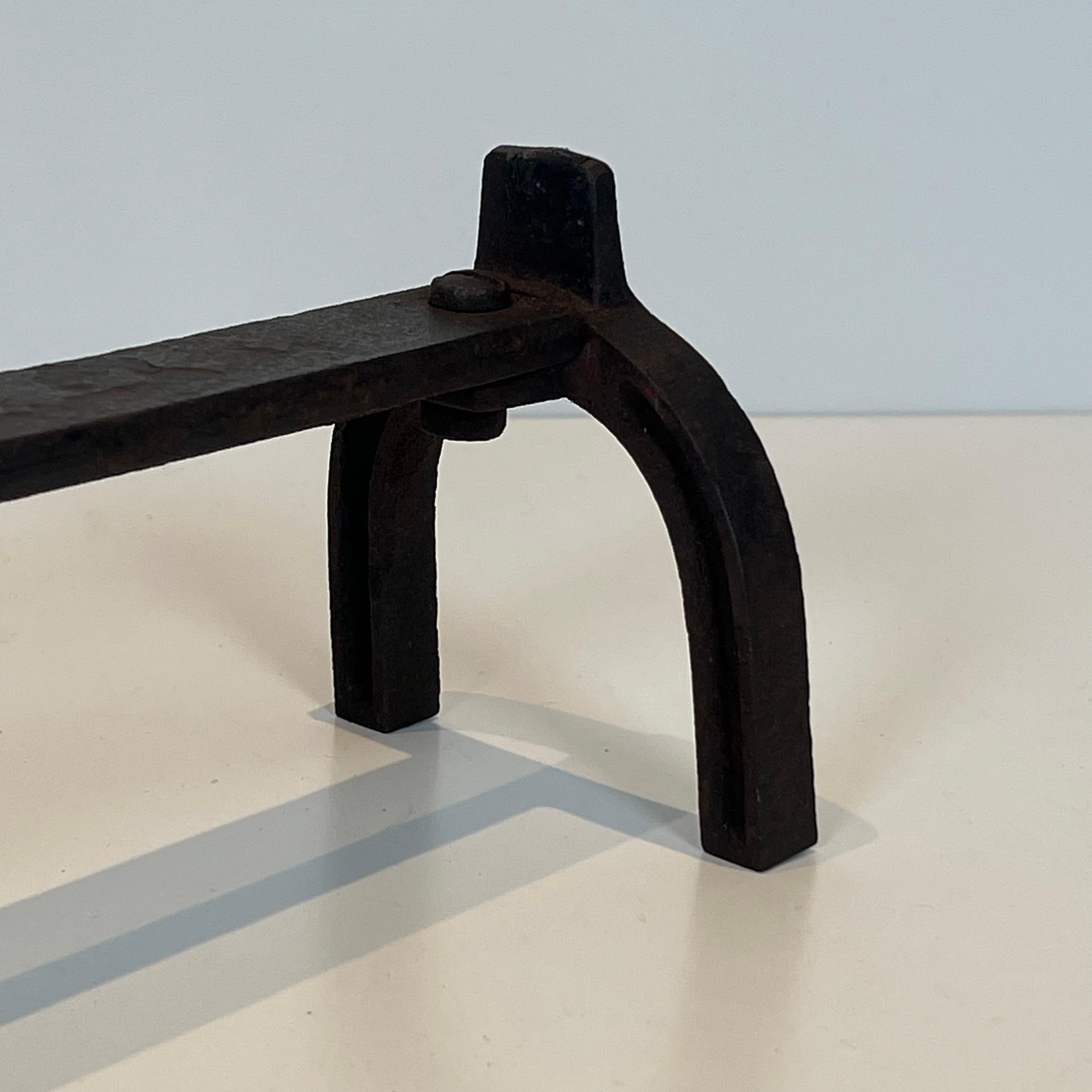 Pair of Bronze Andirons with Seated Shamans, Monogramed by Anton Prinner For Sale 3