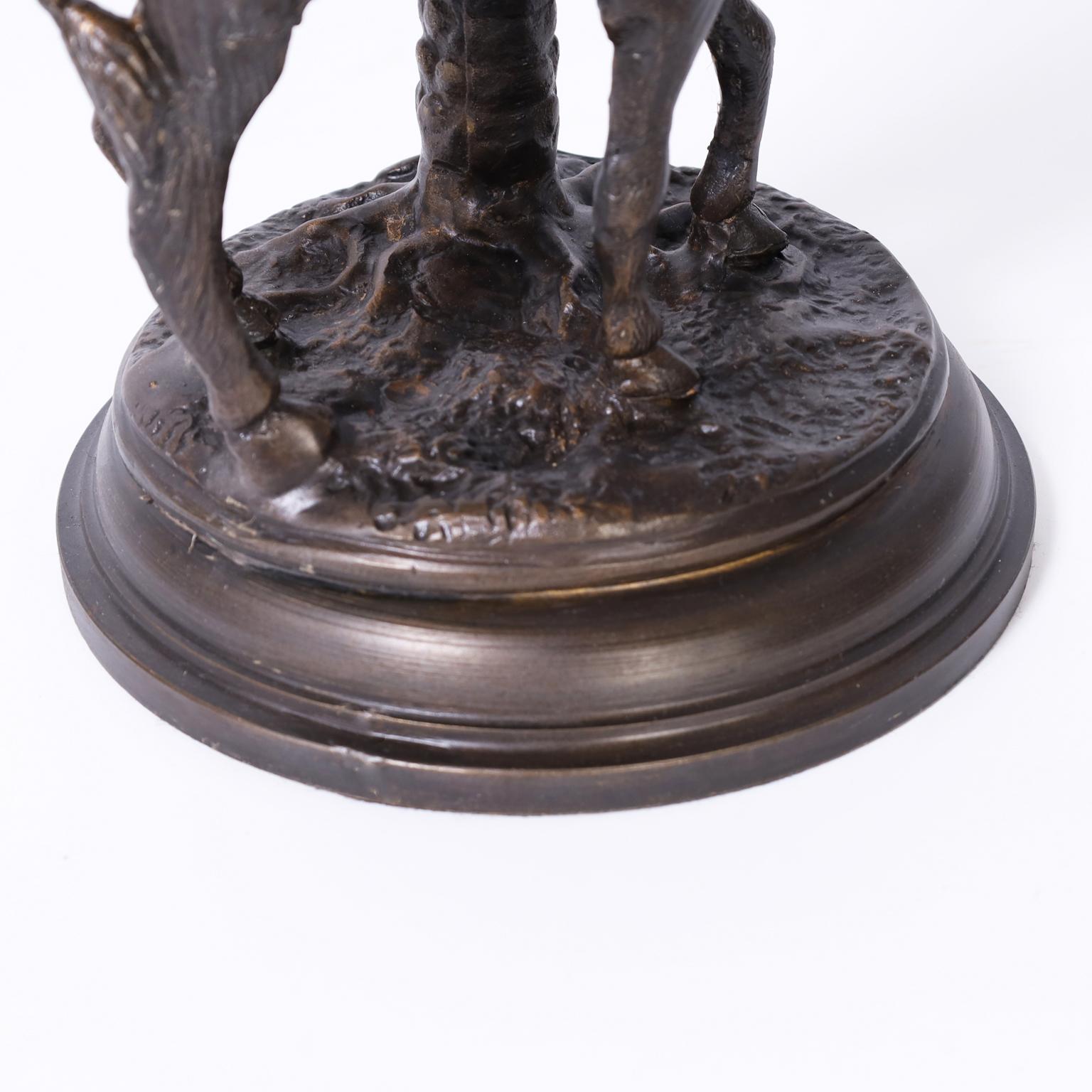 Pair of Bronze Anglo Indian Palm Tree Candlesticks with Camels 2