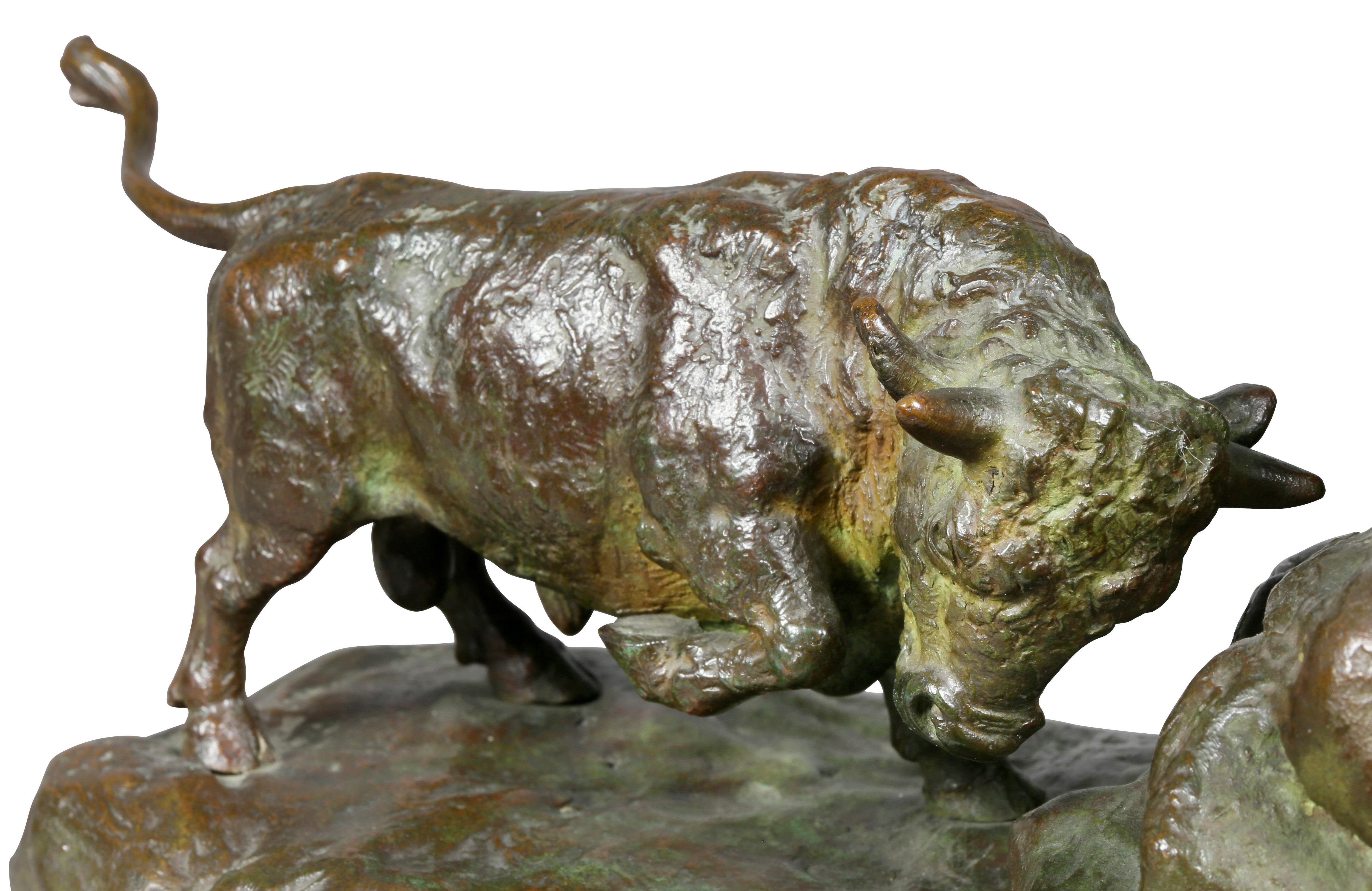 American Pair of Bronze Animalier Bookends Retailed by Theodore B Starr Inc