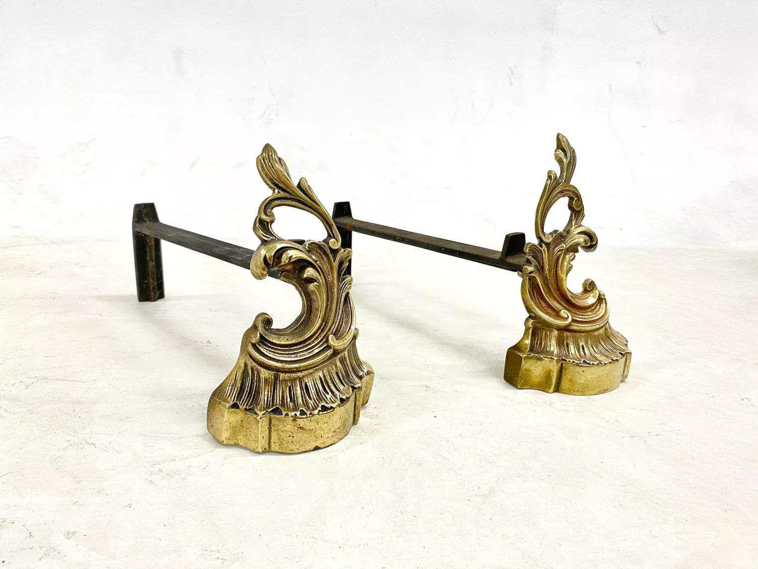 French Provincial Pair Of Bronze Antique Anders For Sale