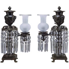 Pair of Bronze Argand Lamps