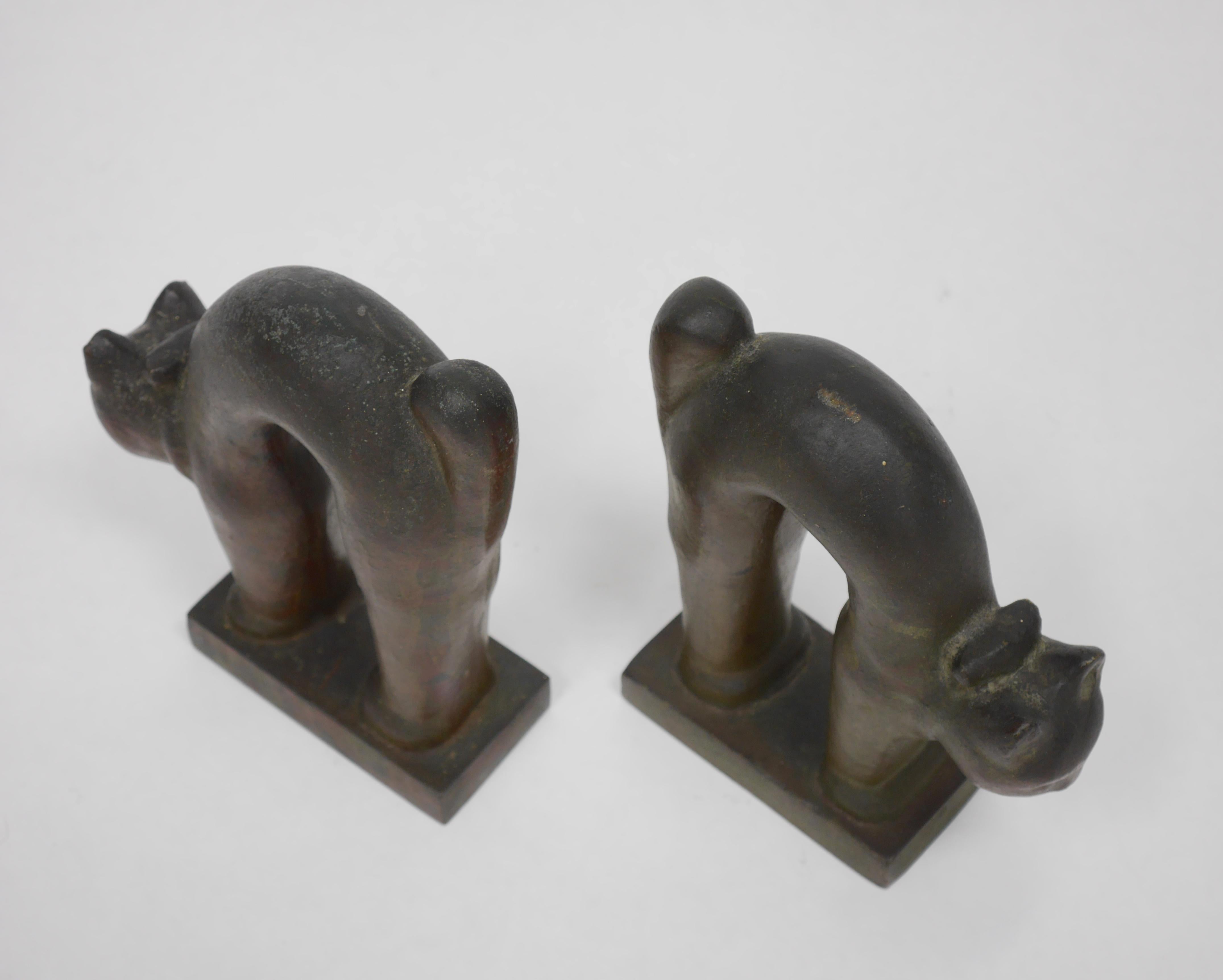 Pair of Bronze Art Deco Bookends For Sale 1