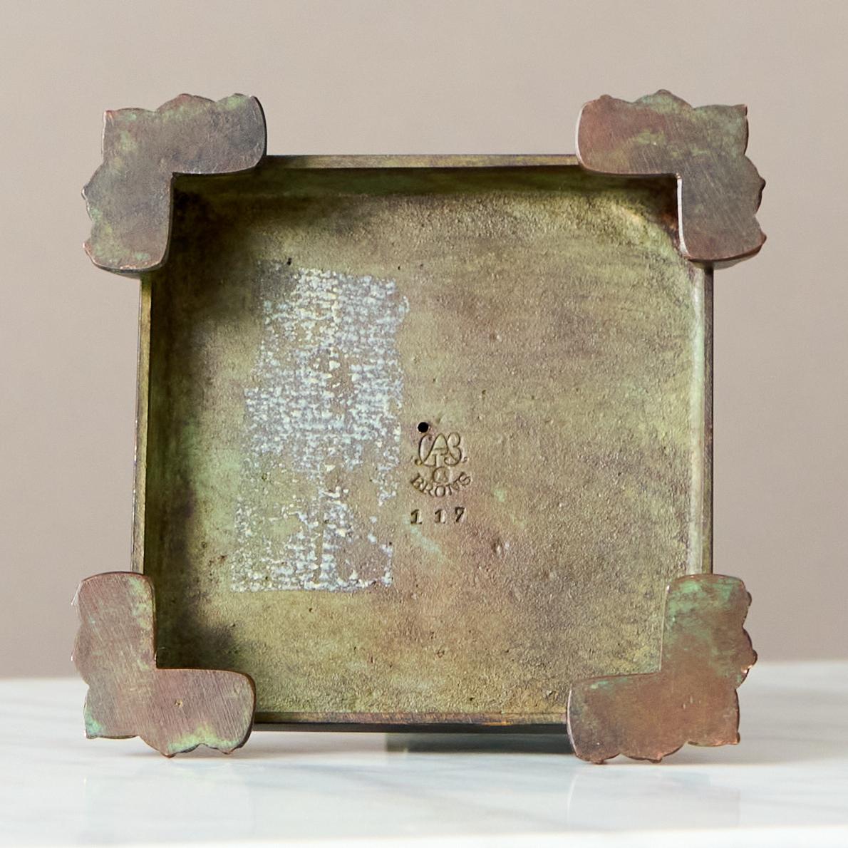 Pair of Bronze Art Deco Candlesticks by GAB Guldsmedsaktiebolaget, Sweden, 1930s in vendita 2