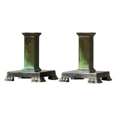 Pair of Bronze Art Deco Candlesticks by GAB Guldsmedsaktiebolaget, Sweden, 1930s