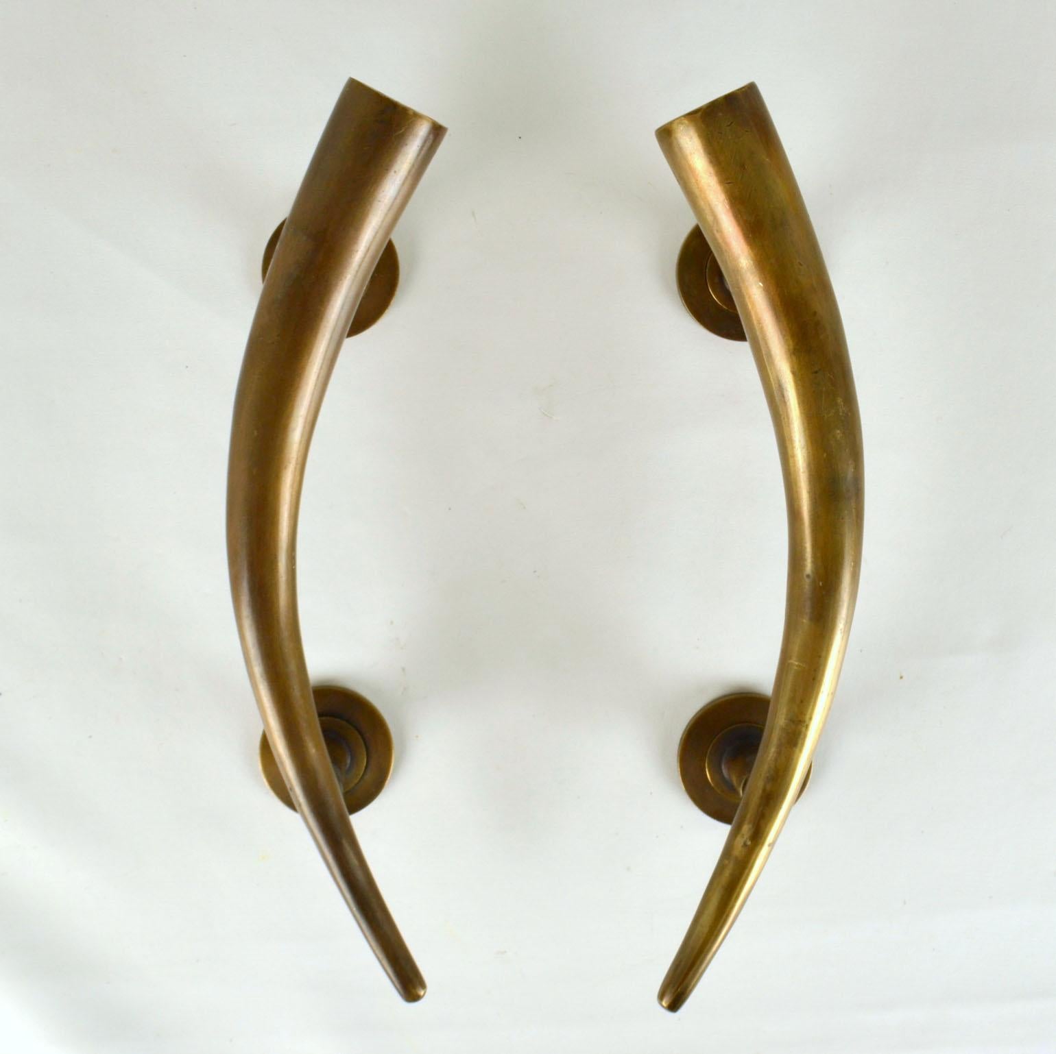 Britannique Paire de poignées de porte Push and Pull Art Déco en bronze en vente