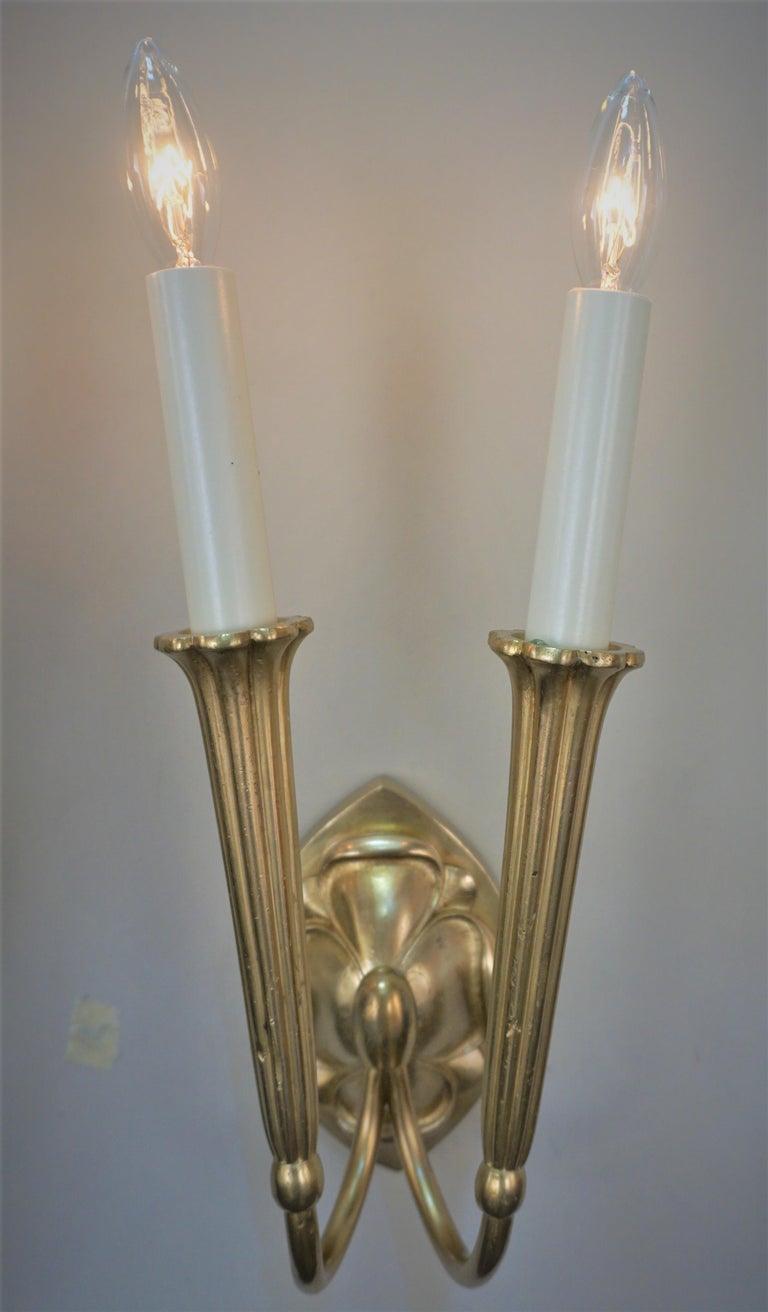 Pair of Bronze Art Deco Wall Sconces For Sale at 1stDibs