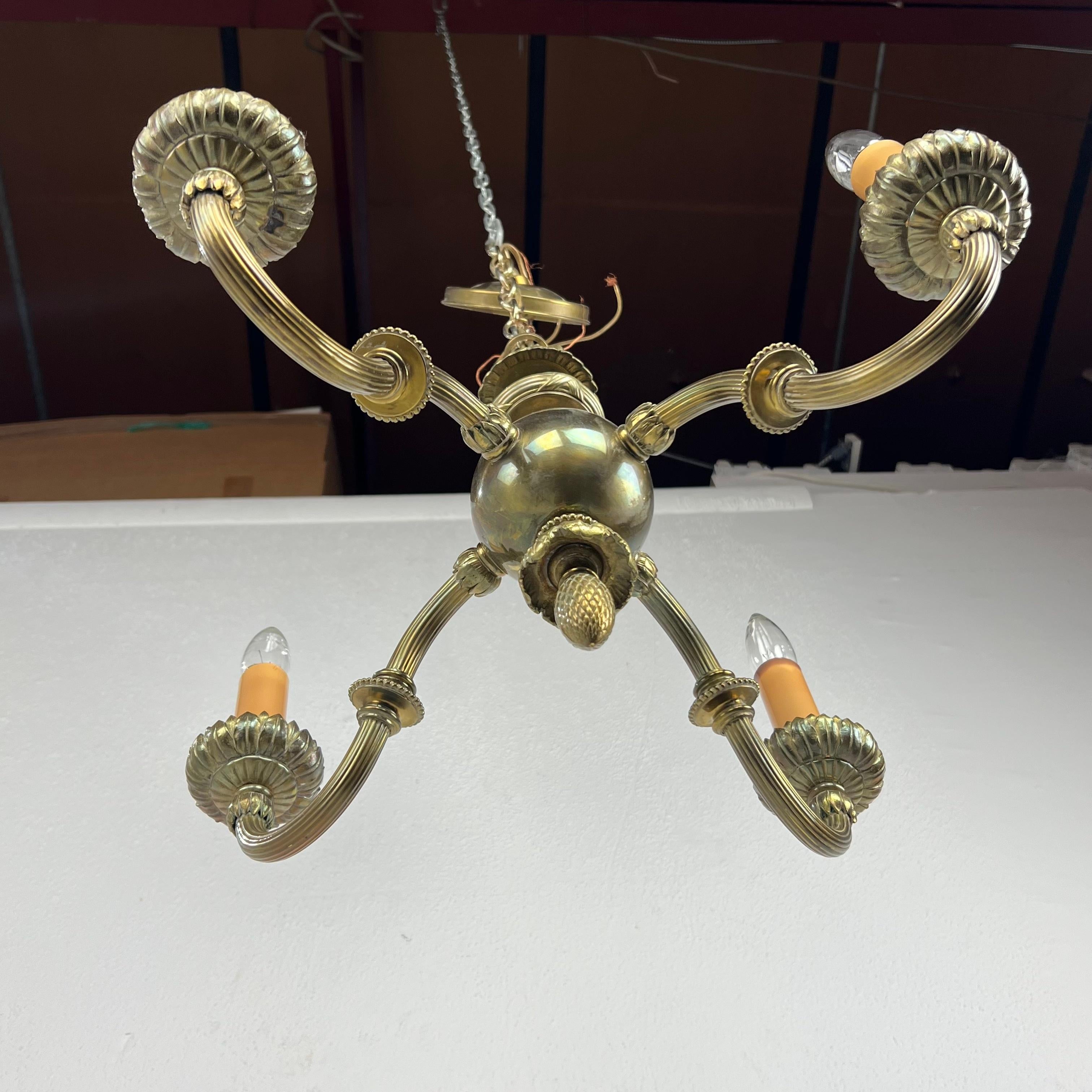 Paire de chandeliers Art Nouveau à 4 bras en bronze en vente 10