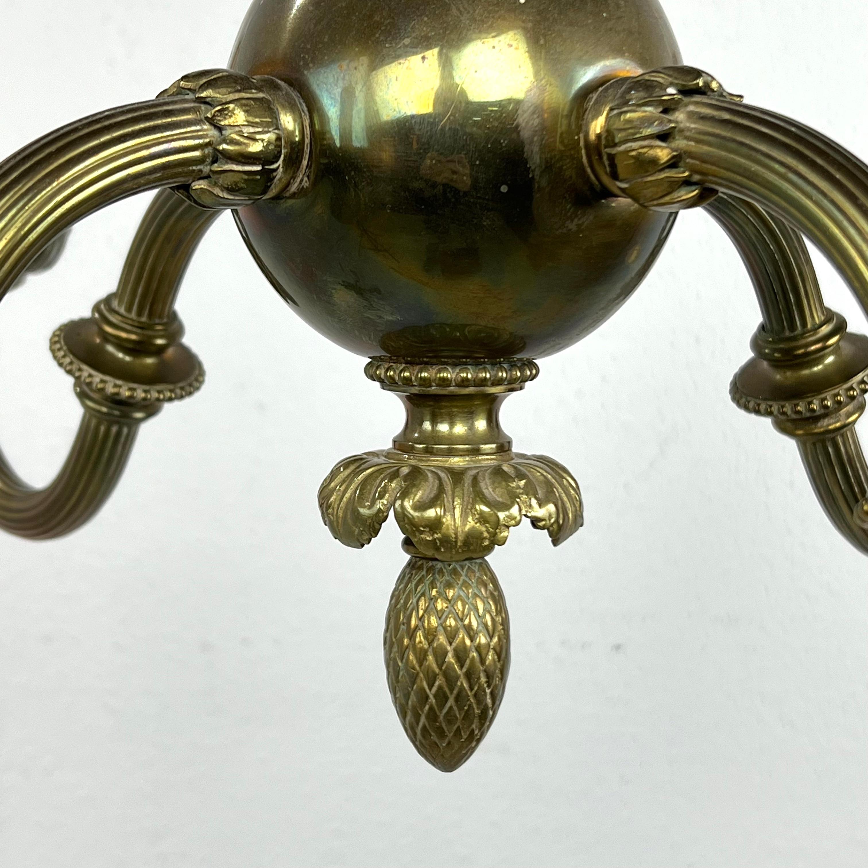 Paire de chandeliers Art Nouveau à 4 bras en bronze en vente 2