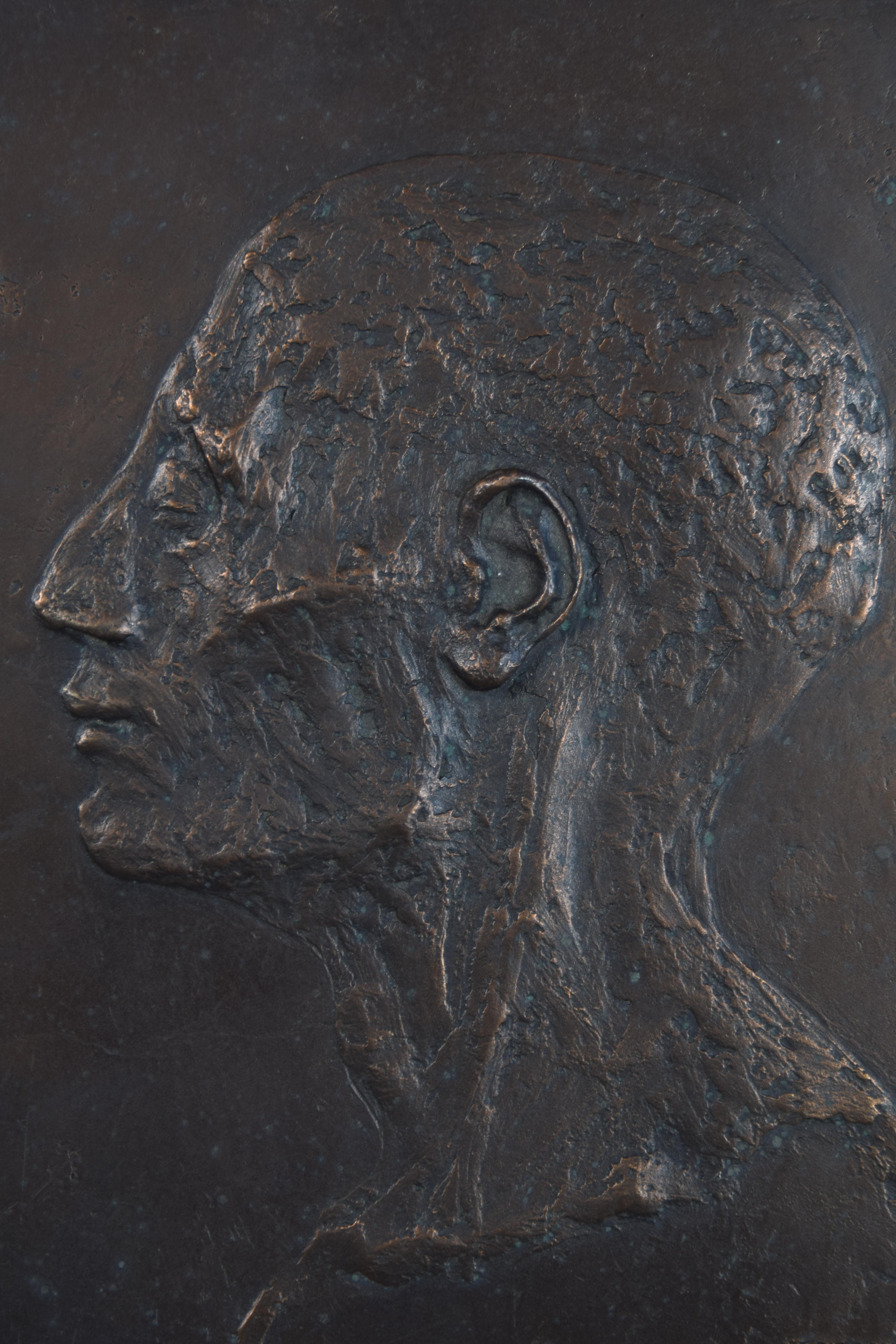 bronze relief plaque