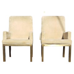 Pareja de Sillones con Base de Bronce by Mastercraft