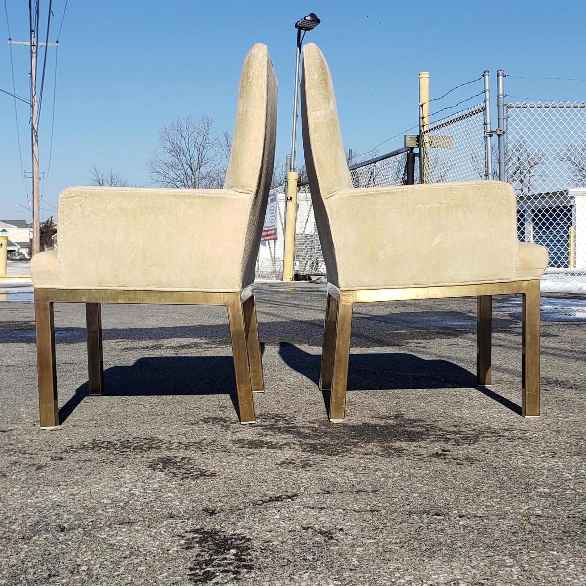 Pair of Bronze Base Armchairs by Mastercraft For Sale 1