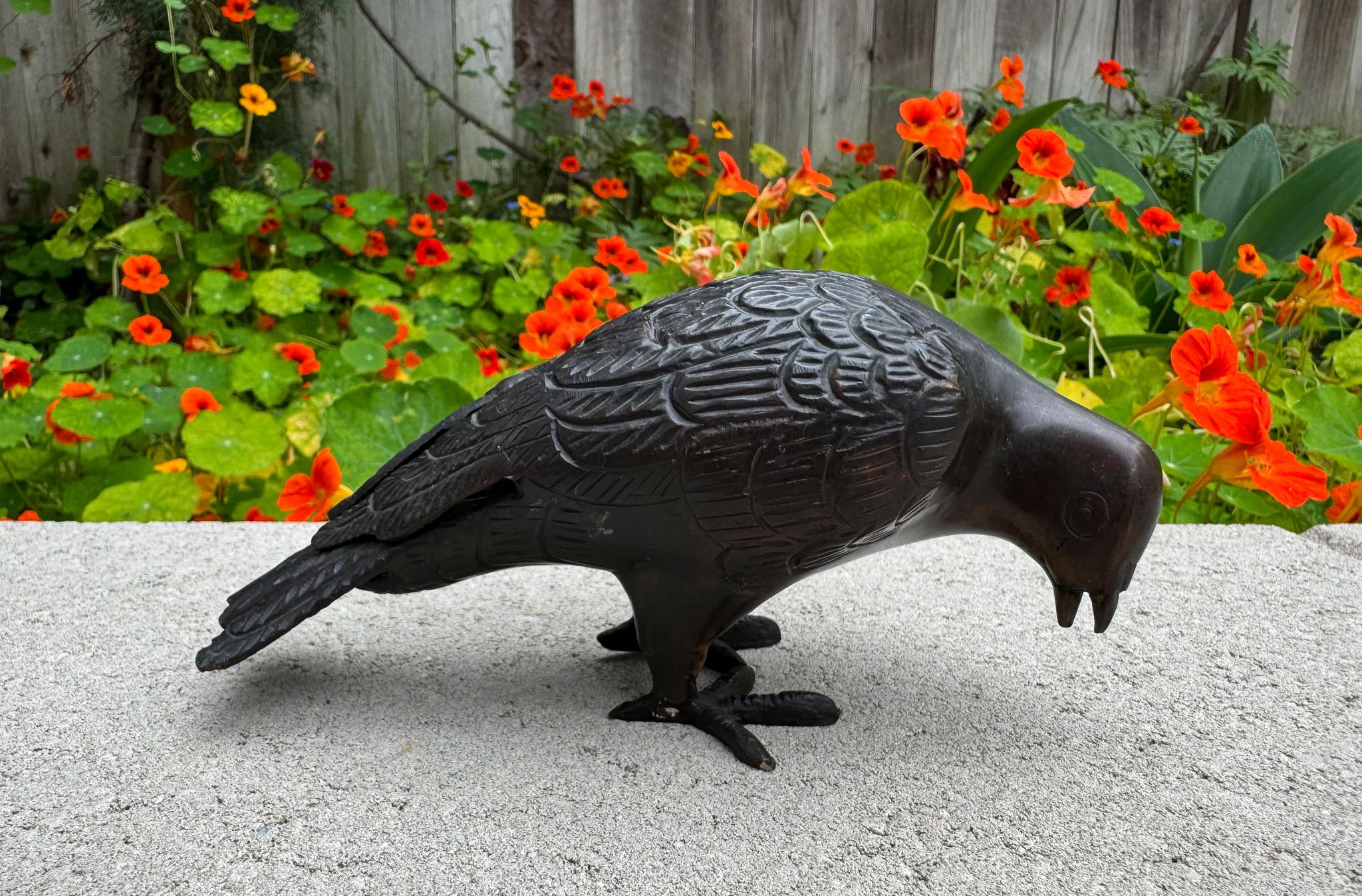 Paar Vogelskulpturen aus Bronze, Japan, um 1970 im Angebot 5